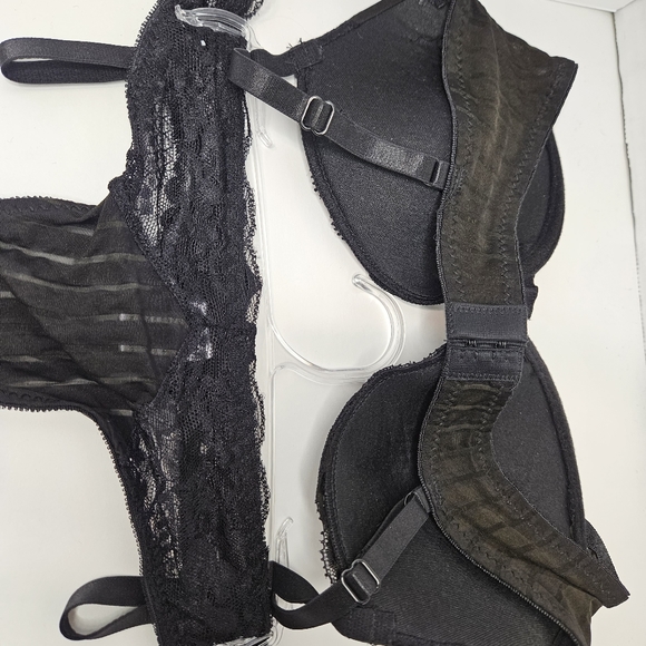 Rampage Intimates 2 Piece Set Black 34C/M Panty Thong Bra Lingerie NEW - Picture 7 of 17